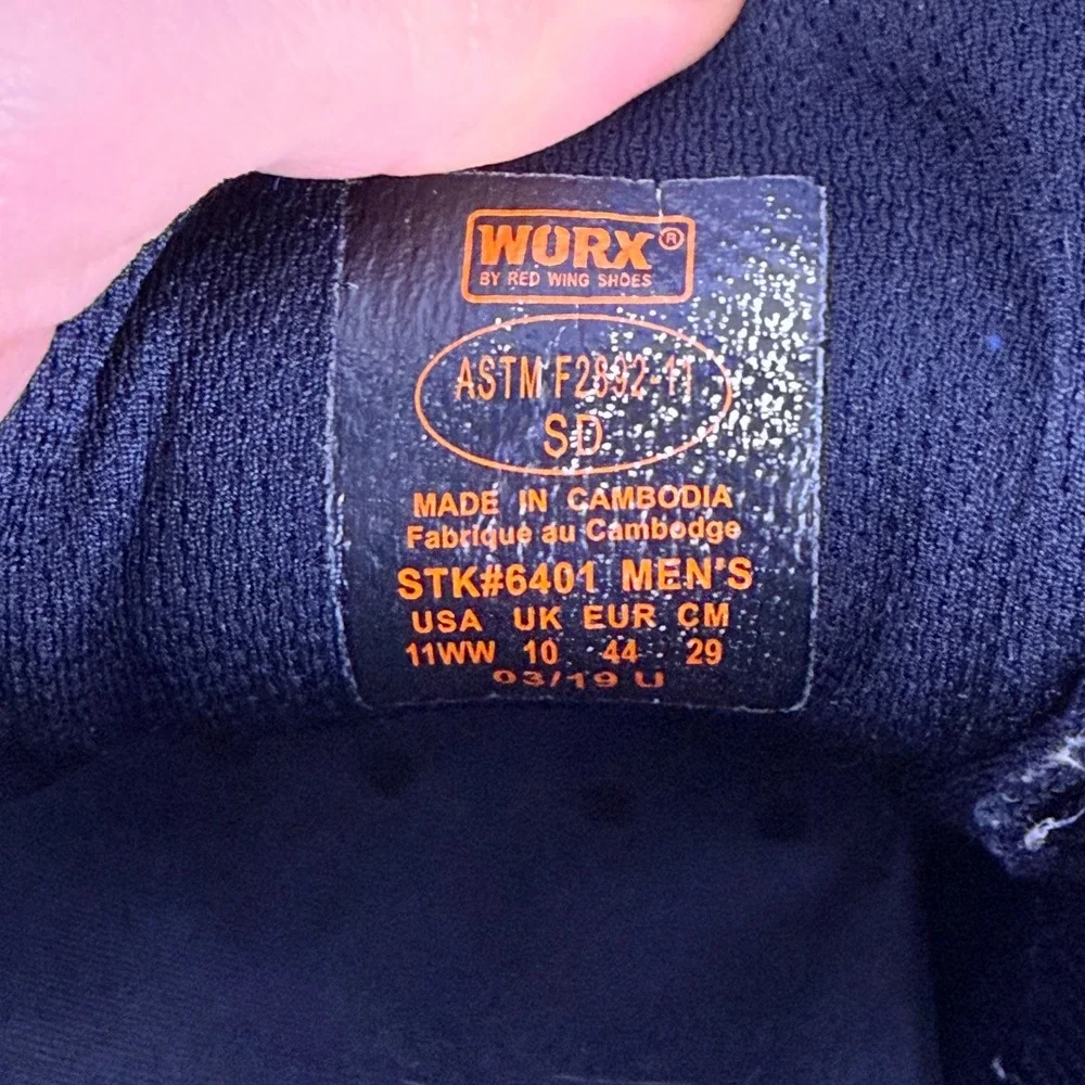 Worx by Red Wing Oxford Work Shoes Mens 11WW Brown Leather Slip Resistant